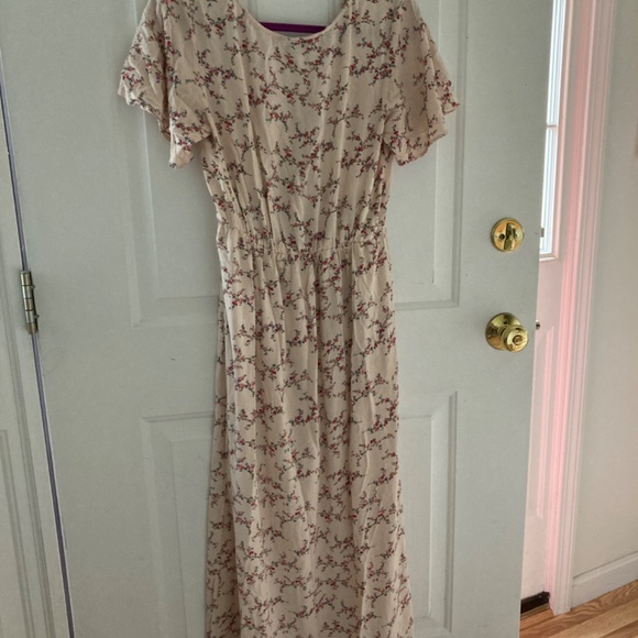 Angie Large Romantic Floral Romper With Shorts/Dress In Back - Picture 3 of 7